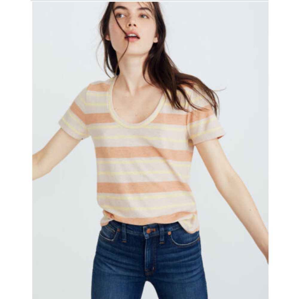 Madewell Alto Scoop Tee Montoya Stripe M Top Shirt